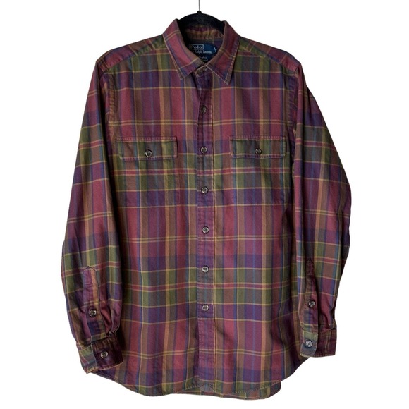Ralph Lauren Other - Polo By Ralph Lauren Flannel Men's M Slim Whitfield Luxury Shirt Plaid Purple